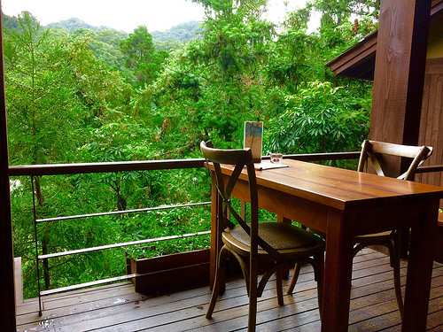 邊吃飯邊吸取芬多精